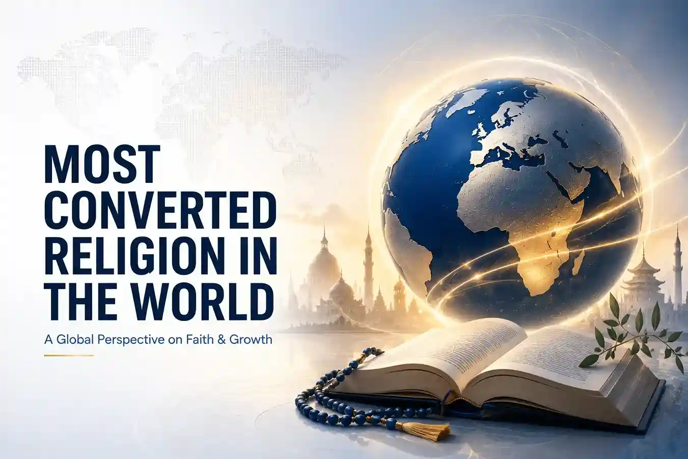 Editorial featured image showing a symbolic globe with spiritual elements representing global religion and faith growth